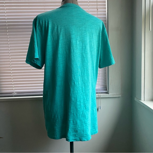 OLD NAVY Turquoise 100% Cotton V-Neck Short Sleeve Tee Soft Girl E-Girl Size M - Picture 3 of 8